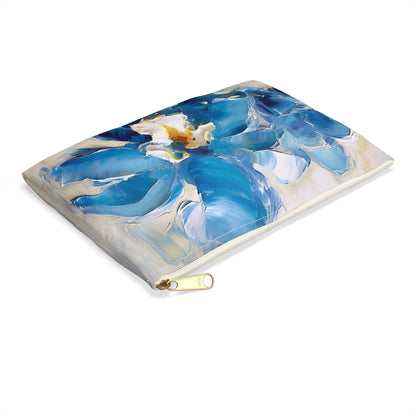 Embrace Artistic Expression with Blue Orchid Abstract Painting Accessory Pouch