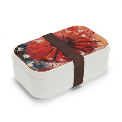 Abstract Japanese Umbrella Art Bento Box: Where Art and Practicality Meet