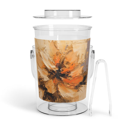 Captivating Tan Hua Flower on Ice Bucket with Tongs: A Blossoming Beauty