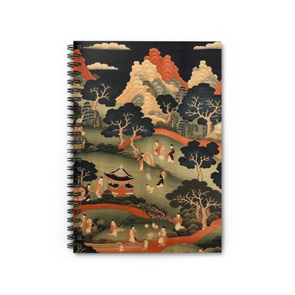 Tapestry Treasures: Japanese-inspired Spiral Notebook for Art Lovers