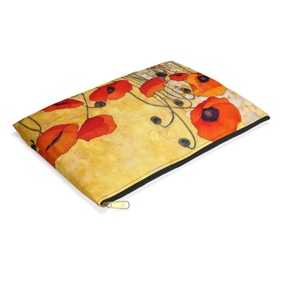 Elevate Your Style: Accessory Pouch Adorned with Gustav Klimt's Poppies