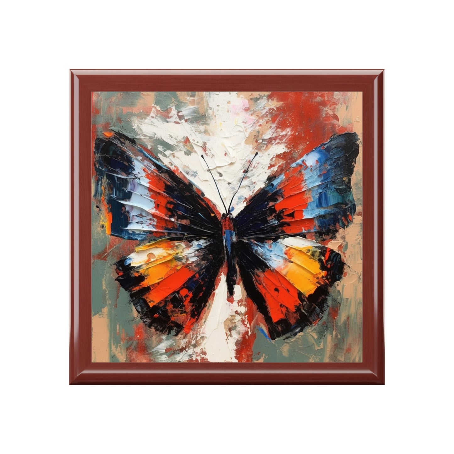 Jewelry Box with Bauhaus-Inspired Butterfly Drawing: A Harmonious Blend of Art and Functionality