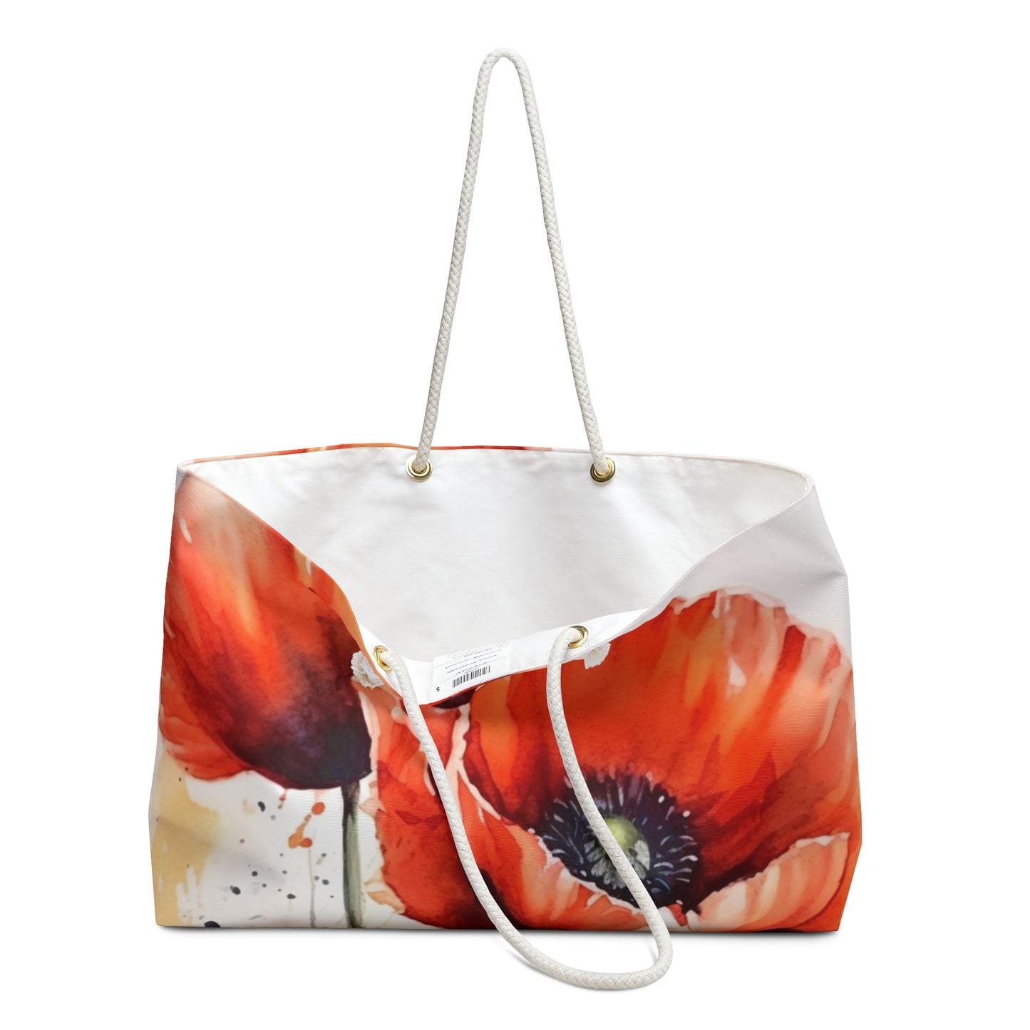 Whimsical Poppy Flower Watercolor Weekender Bag: An Artistic Delight