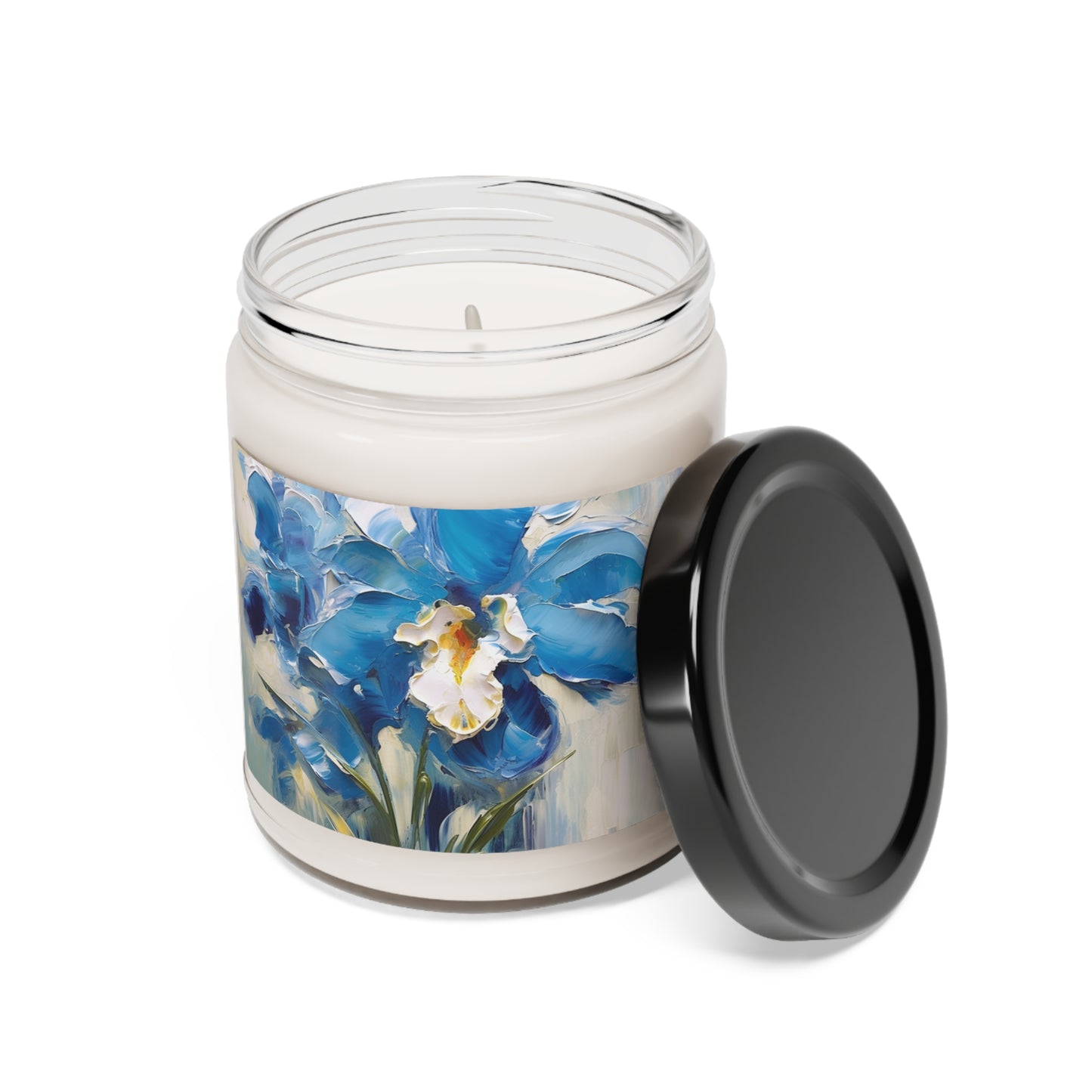 Embrace Artistic Expression with Blue Orchid Abstract Painting Scented Soy Candle