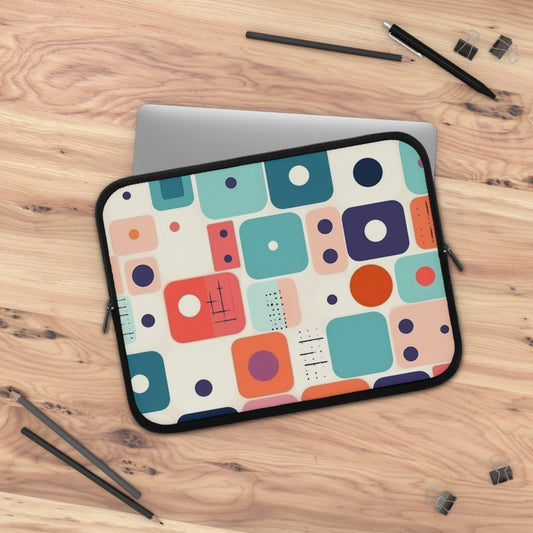 Retro Chic: Atomic Age-Inspired Laptop Sleeve with Midcentury Modern Design and 1960s Fashion