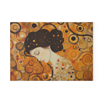 Gustav Klimt Inspired Glass Cutting Board: A Tribute to the Iconic Art of the Vienna Secession