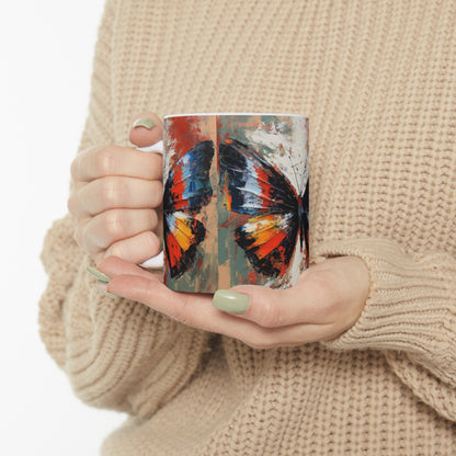 Ceramic Mug with Bauhaus Butterfly Drawing: A Harmonious Blend of Art and Functionality