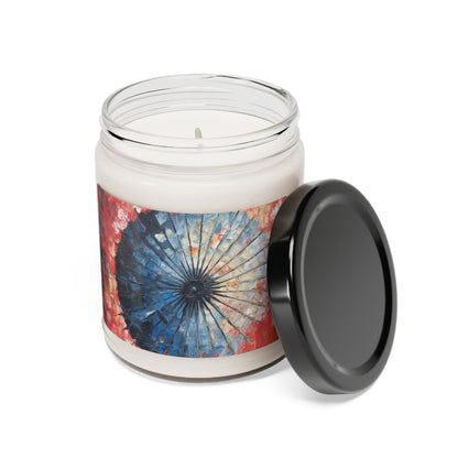 Scented Soy Candle with Abstract Brushstrokes: Painting with a Twist, Japanese Umbrella Edition