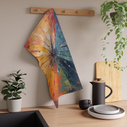 Abstract Art Kitchen Towel: Japanese Umbrella, A Reflection of Creativity