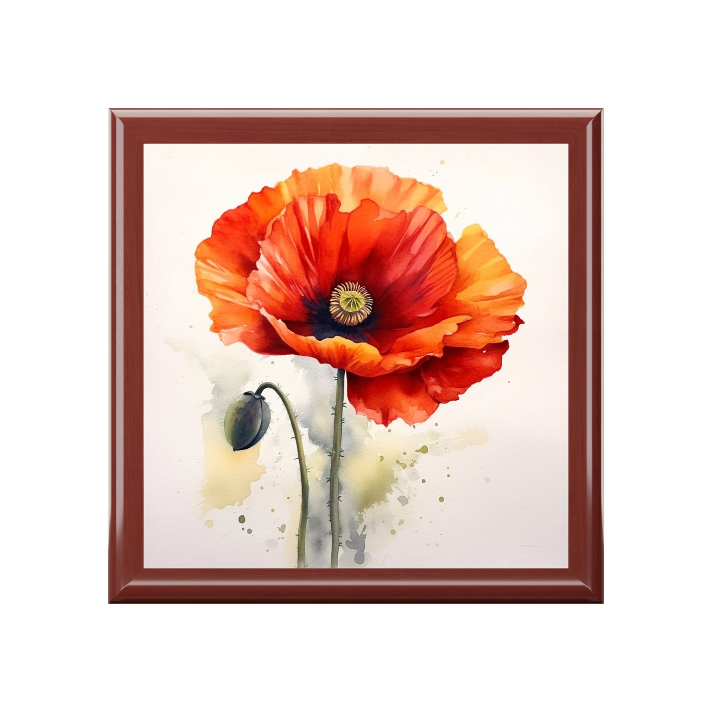 Stunning Poppy Flower Watercolor Jewelry Box: A Blossoming Experience