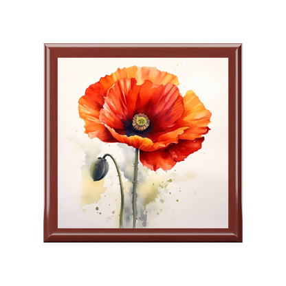 Stunning Poppy Flower Watercolor Jewelry Box: A Blossoming Experience