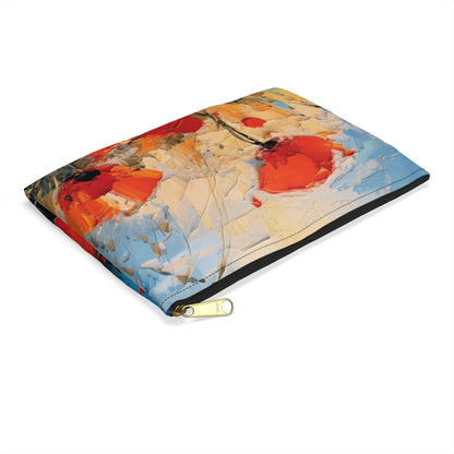 Accessory Pouch Paradise: Abstract Poppy Artwork and Flower Drawings