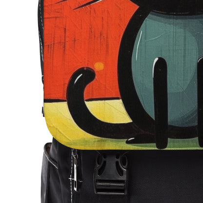 Fashionably Retro Feline: Midcentury Modern Unisex Casual Shoulder Backpack with a Vintage Cat-Inspired Flair