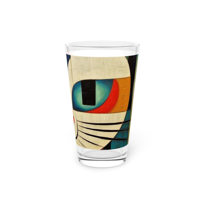 Artistic Vintage Vibes: Picasso-Inspired Midcentury Modern Pint Glass