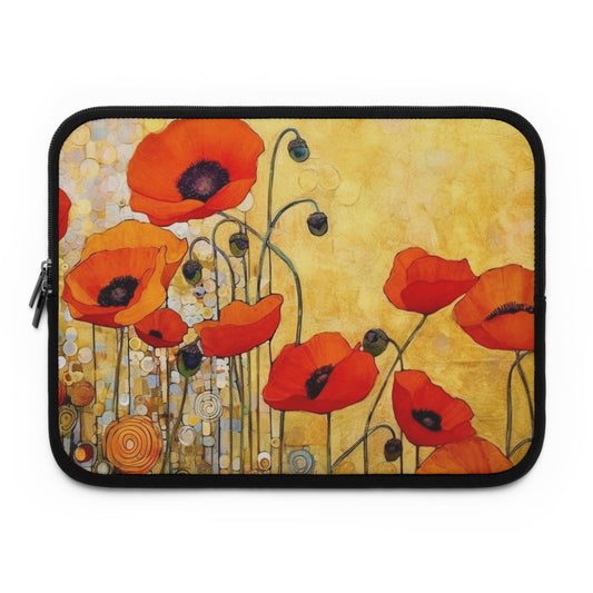 Laptop Sleeve Adorned with Gustav Klimt's Poppies