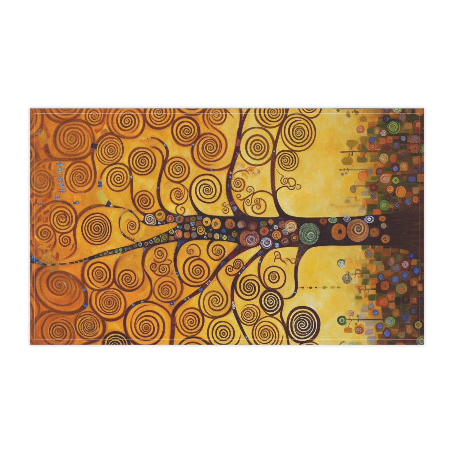 Symbolic Harmony: Gustav Klimt Tree of Life Kitchen Towel, Embrace Artistic Elegance