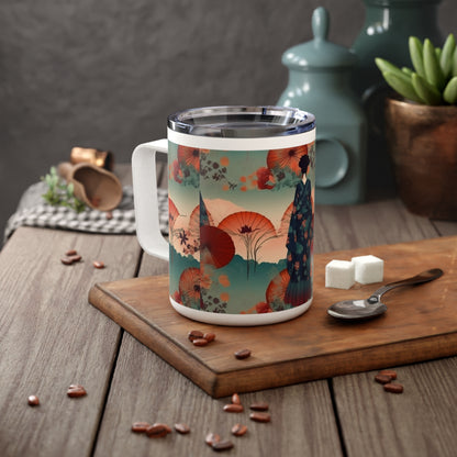 Authentic Japanese Flair: Kimono Insulated Coffee Mug