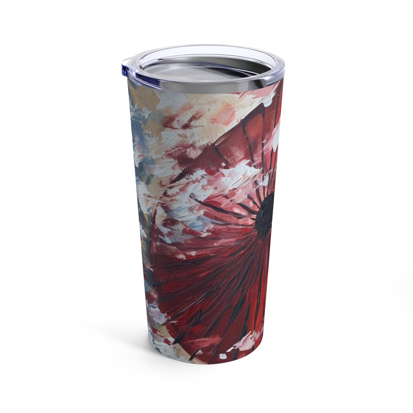 Abstract Japanese Umbrella Painting Tumbler: Unleashing Artistic Beauty