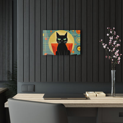 Abstract Cat Expressions: Modern Art-Inspired Midcentury Modern Acrylic Prints with Timeless Atomic Age Design