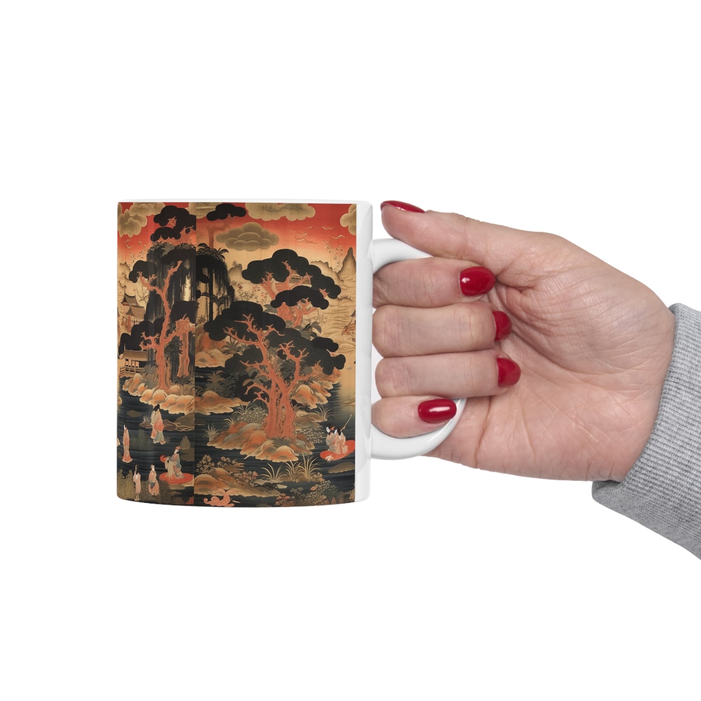 Custom Japanese Tapestry Ceramic Mug: Your Personalized Artistic Statement