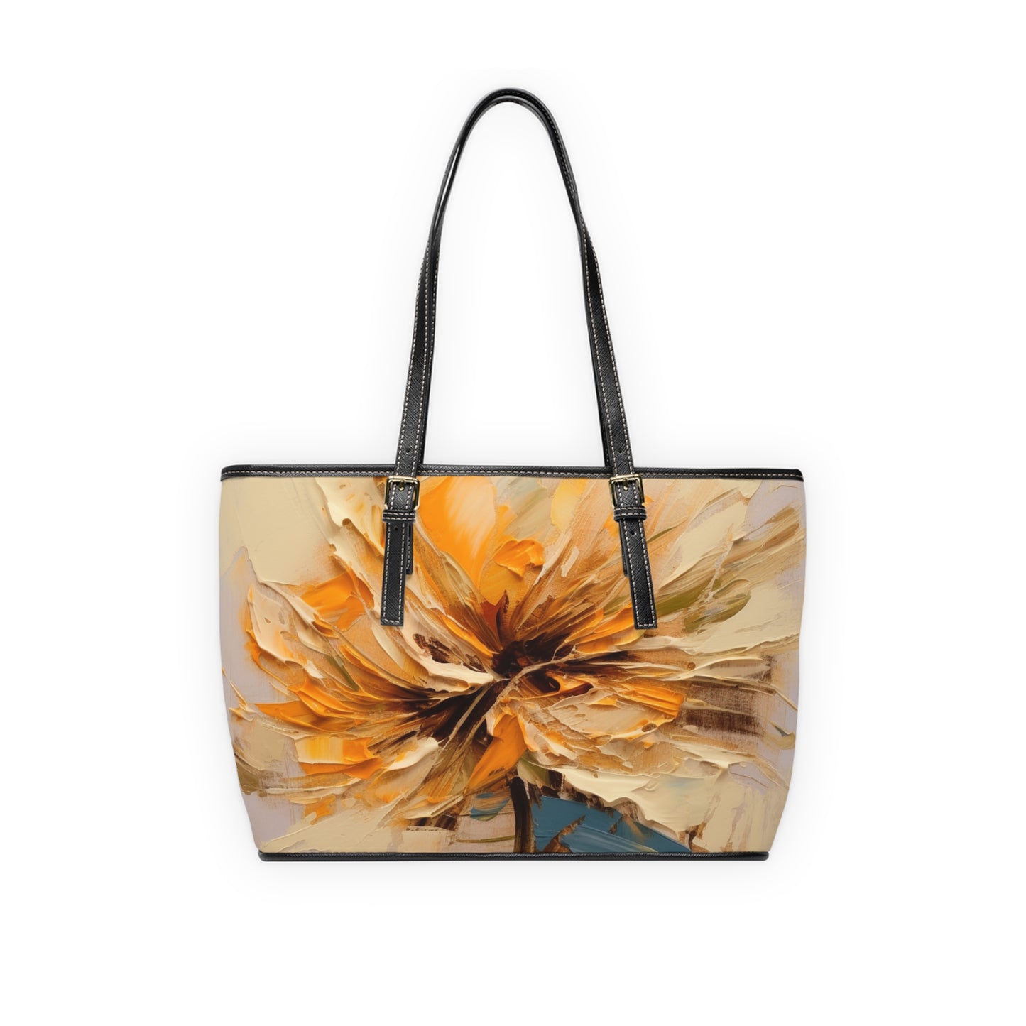 A Brush of Nature's Elegance: PU Leather Shoulder Bag for Artistic Flower Lovers