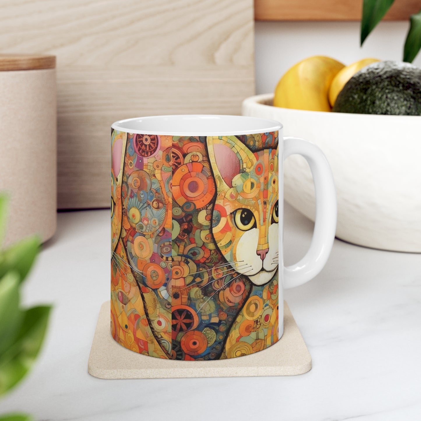 Elegant Art Nouveau: Ceramic Mug Inspired by Gustav Klimt