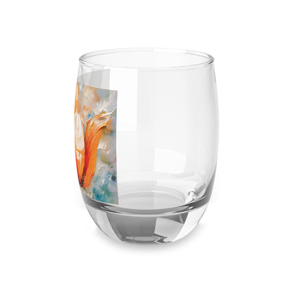 Whiskey Glass with Vibrant Orange Tulip: Embrace the Beauty of Nature