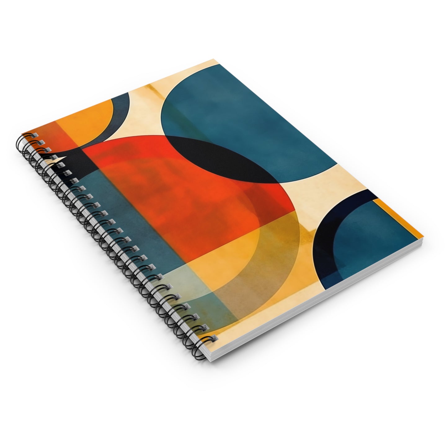 Geometric Abstract Art Essentials: Midcentury Modern Spiral Notebook Ruled