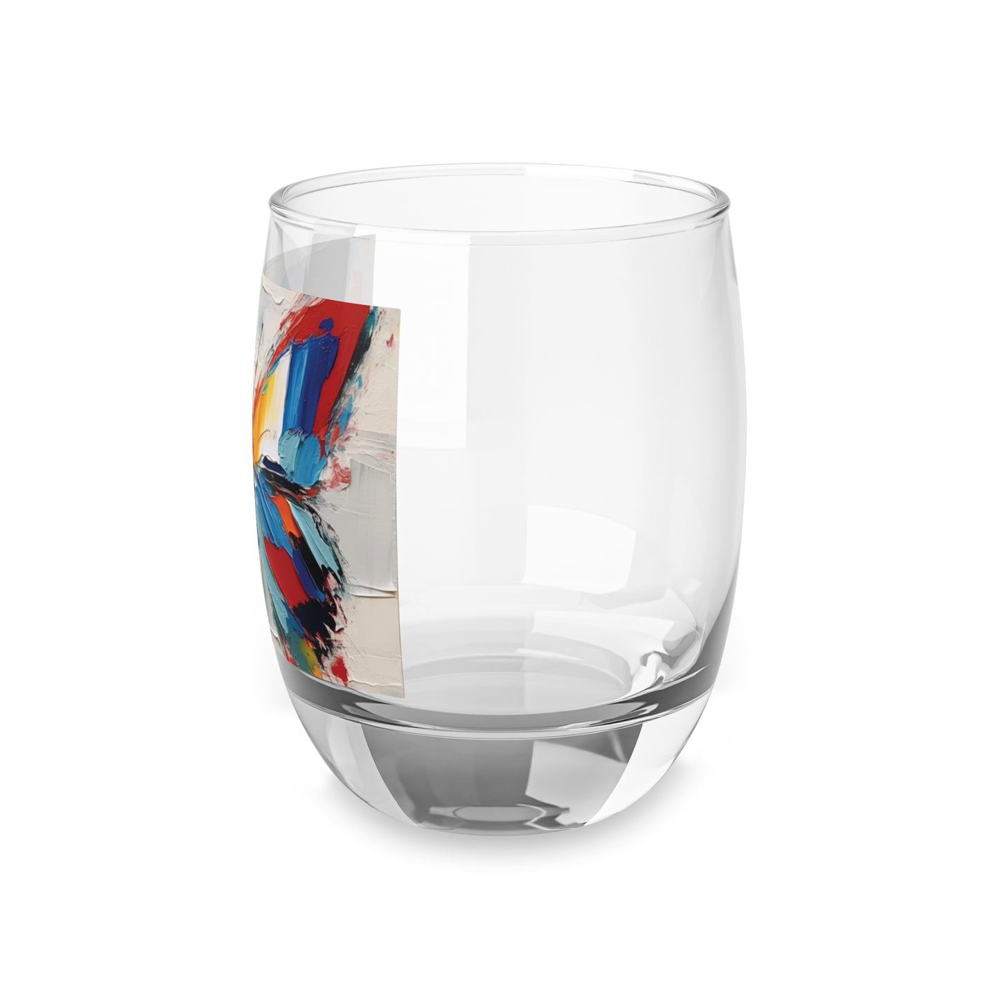 Abstract Whiskey Glass for Art Lovers: Butterfly-Inspired Delight