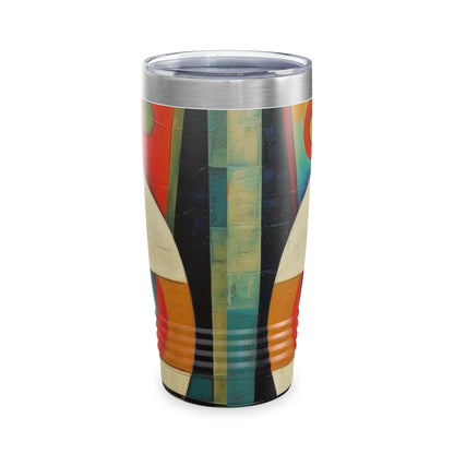 Artistic Vintage Vibes: Picasso-Inspired Midcentury Modern Ringneck Tumbler for Retro Fashion