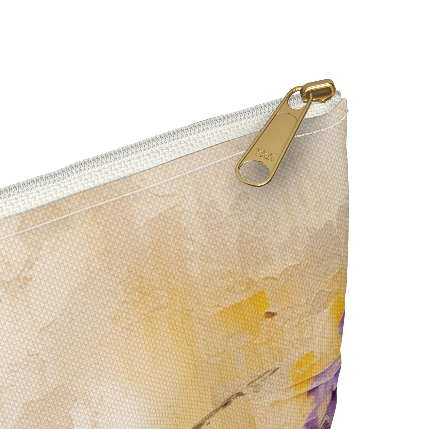 Expressive Lavender Drawing on Accessory Pouch: A Symphony of Colors and Petals