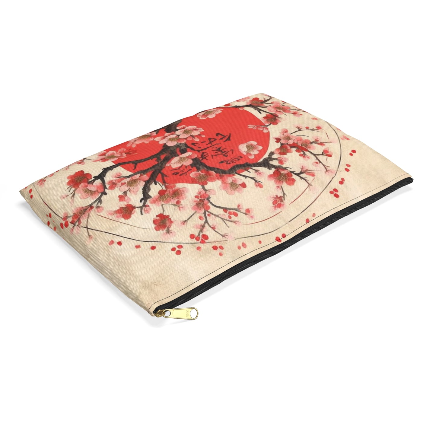 Nature's Brushstrokes: Accessory Pouch Featuring Captivating Cherry Blossom Drawings