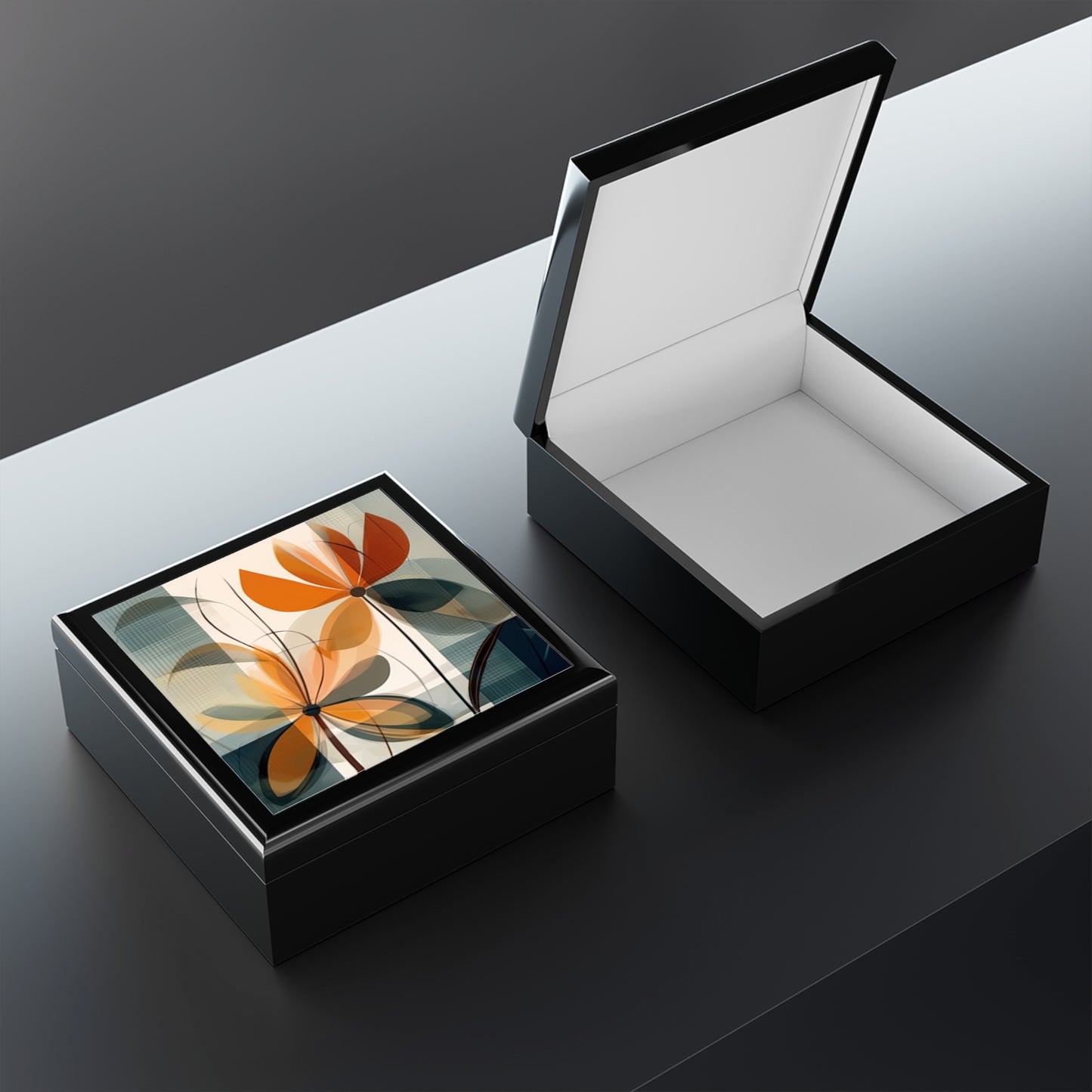 Botanical Chic: Flower Drawings and Minimalist Design Jewelry Box