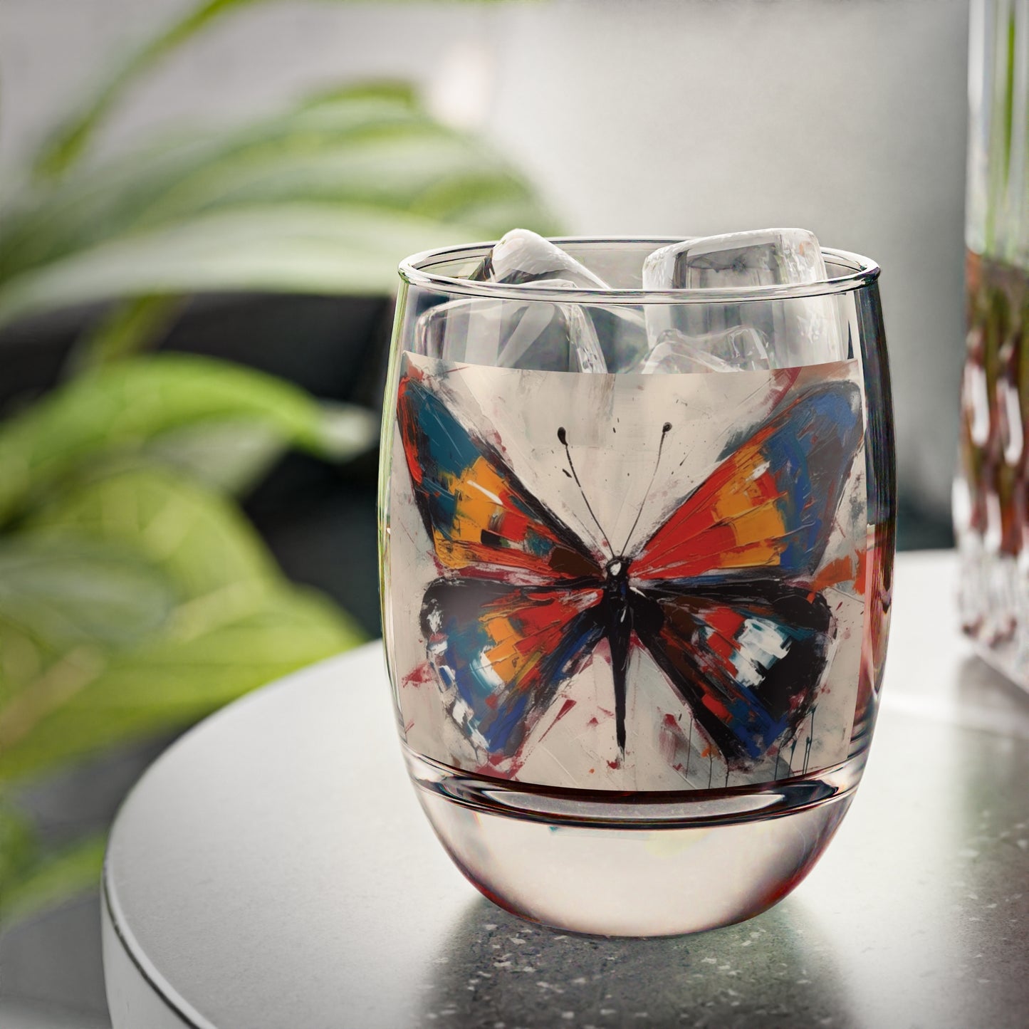 Butterfly Dreams on Whiskey Glass: Embrace the Beauty of Bauhaus Art