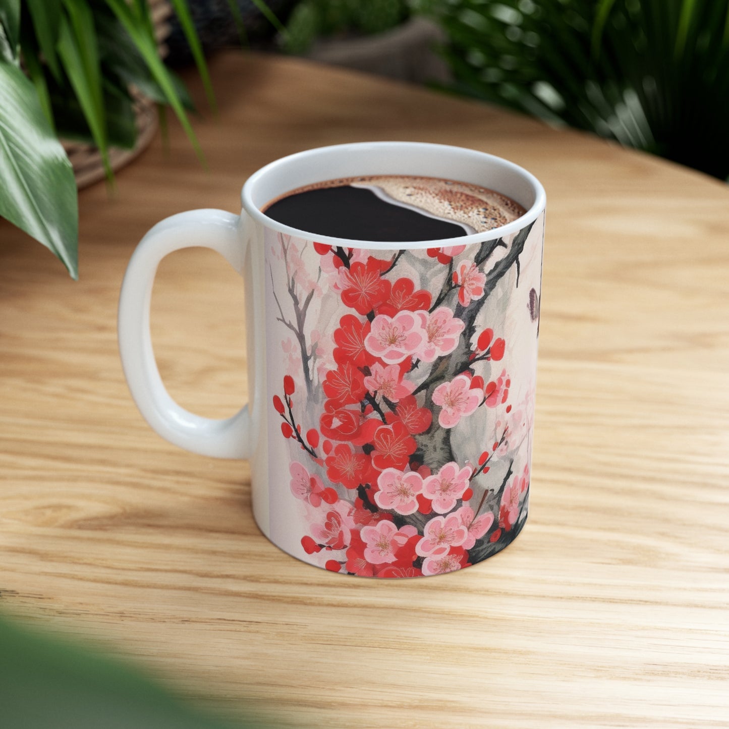 Blossoming Serenity: Ceramic Mug Capturing the Essence of Cherry Blossoms