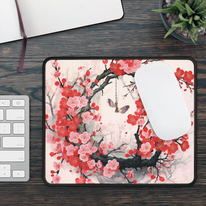 Cherry Blossom Delight: Gaming Mouse Pad Adorned with Intricate Flower Drawings and Artistry