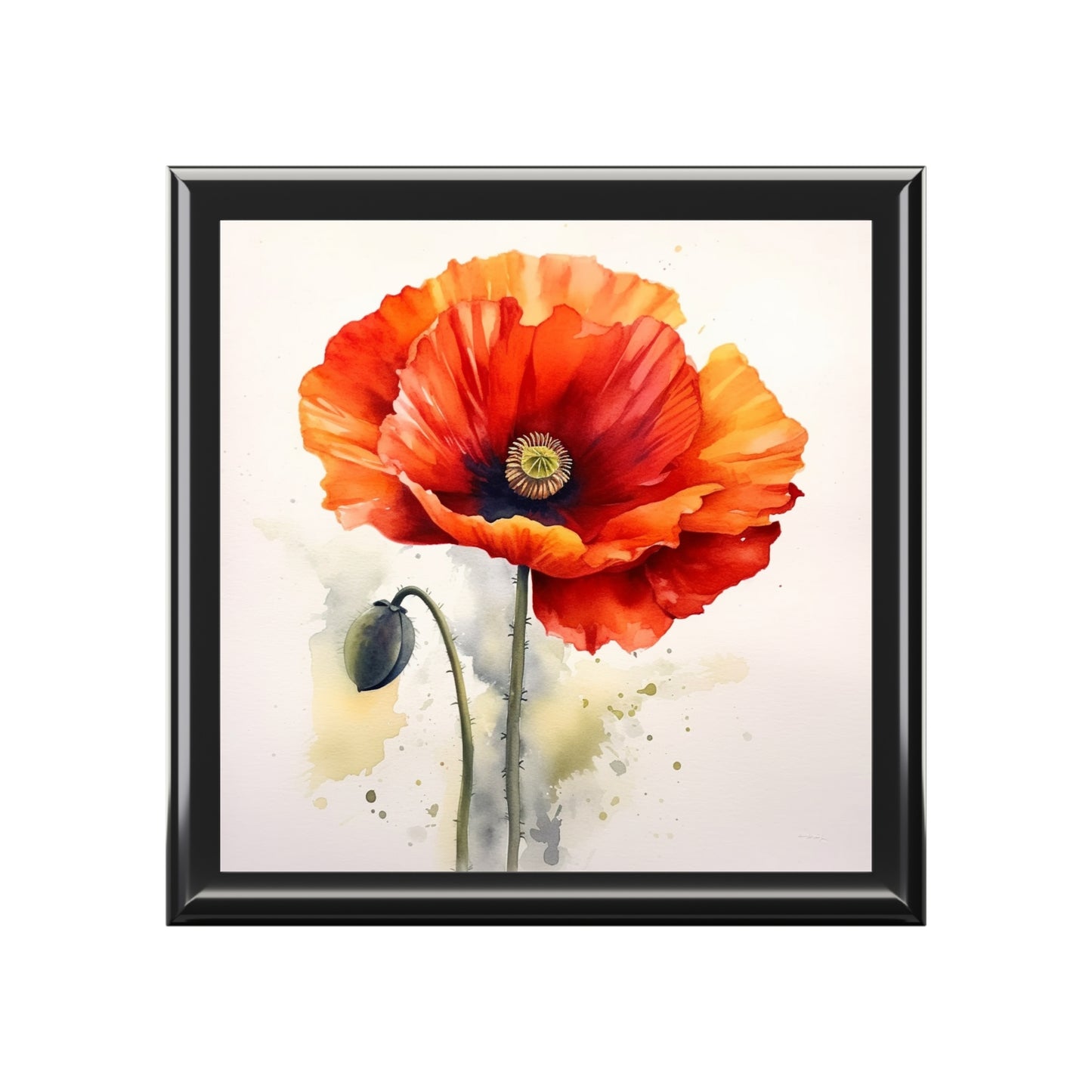 Stunning Poppy Flower Watercolor Jewelry Box: A Blossoming Experience