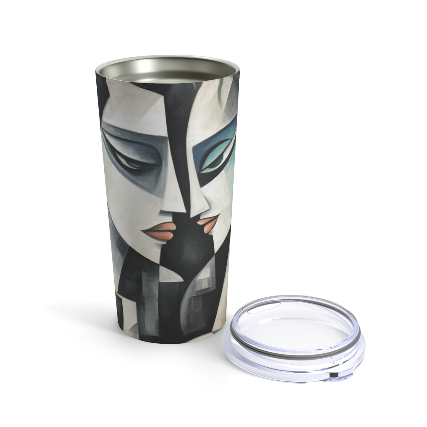 Tumbler with Cubist Art: Sip with Artistic Finesse and Abstract Flair