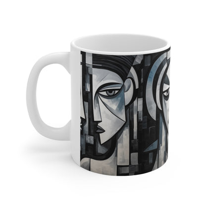 Cubist Paintings Ceramic Mug: Captivating Brush Strokes