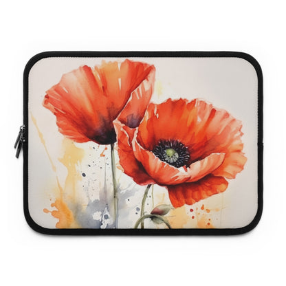 Whimsical Poppy Flower Watercolor Laptop Sleeve: An Artistic Delight