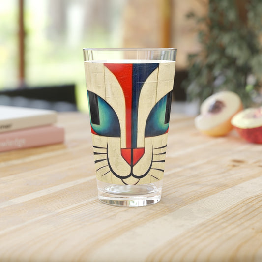 Artistic Vintage Vibes: Picasso-Inspired Midcentury Modern Pint Glass