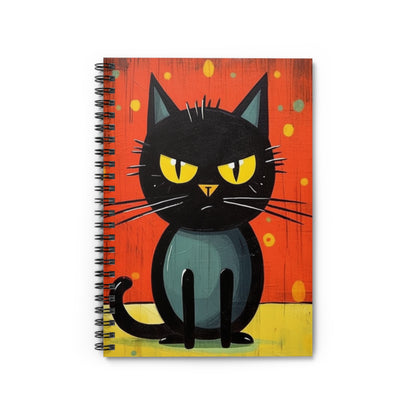 Fashionably Retro Feline: Midcentury Modern Spiral Notebook with a Vintage Cat-Inspired Flair