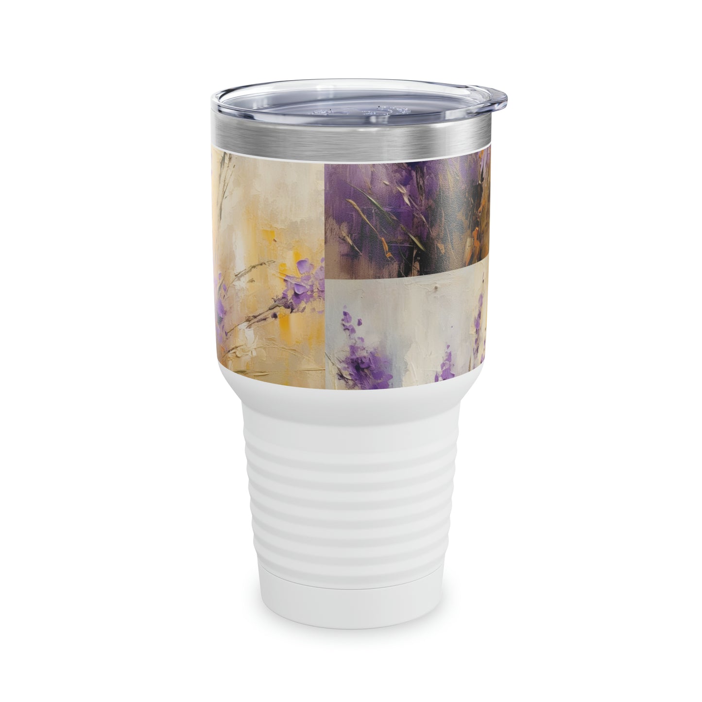 Artistic Expressions: Lavender Drawing on Ringneck Tumbler, A Symphony of Colors