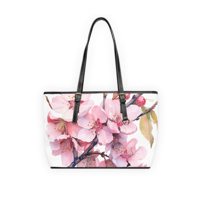 Whimsical Delight: Watercolor Cherry Blossom Tree PU Leather Shoulder Bag