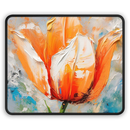 Gaming Mouse Pad with Vibrant Orange Tulip: Embrace the Beauty of Nature