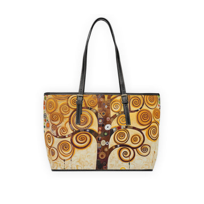 Captivating Artistry: The Tree of Life PU Leather Shoulder Bag, Inspired by Gustav Klimt's Timeless Masterpiece