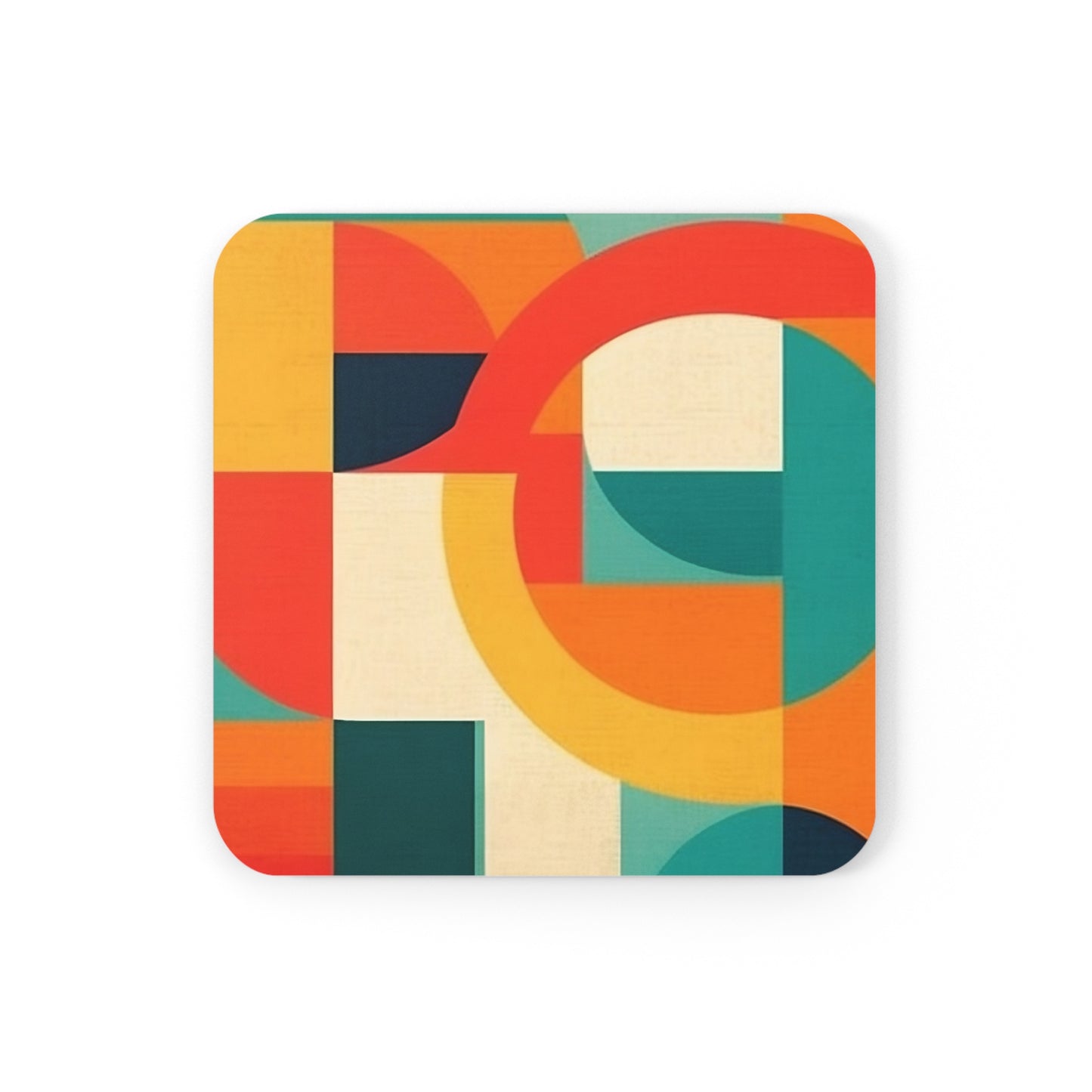 Geometric Fusion: Corkwood Coaster Set Embracing Midcentury Modern Vibes