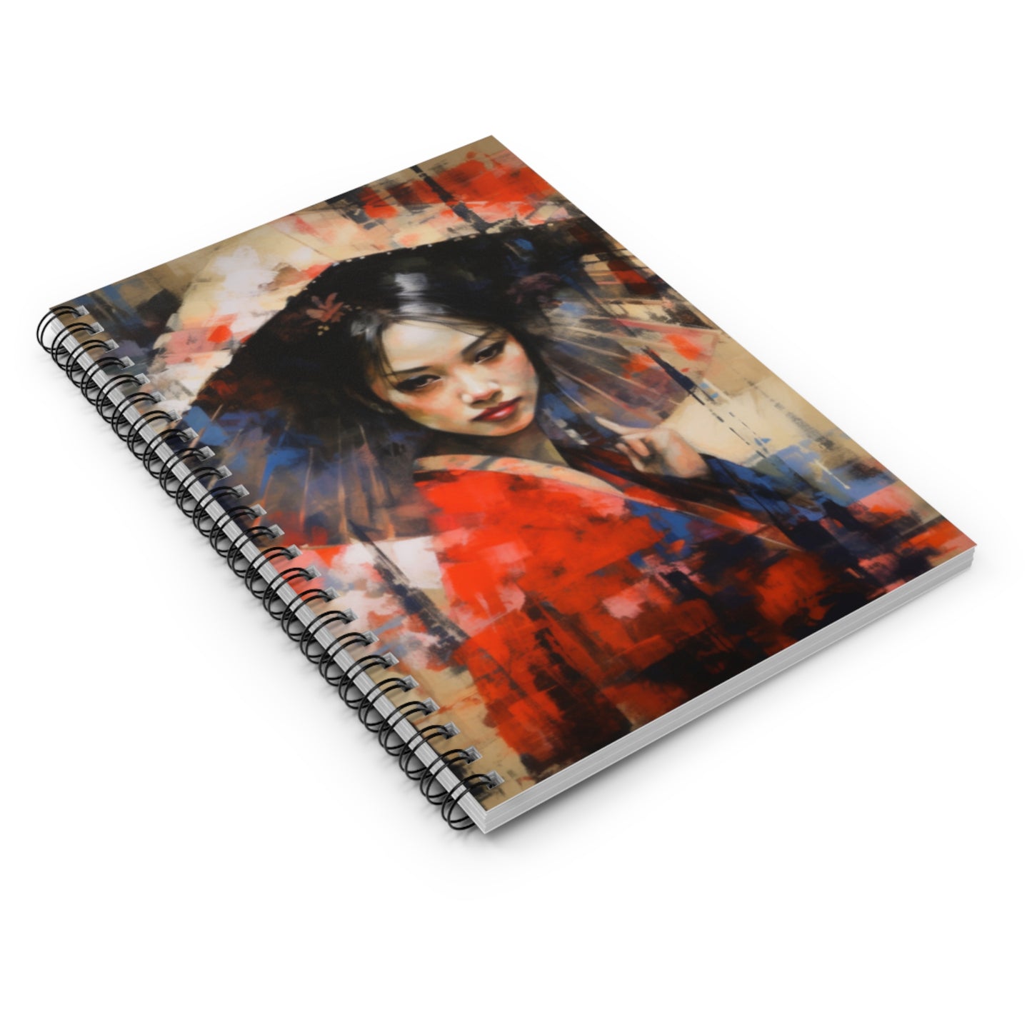 Geisha Abstract Oil Painting Spiral Notebook