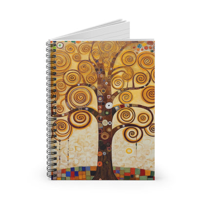 Captivating Artistry: The Tree of Life Spiral Notebook, Inspired by Gustav Klimt's Timeless Masterpiece