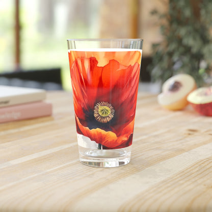 Stunning Poppy Flower Watercolor Pint Glass: A Blossoming Experience